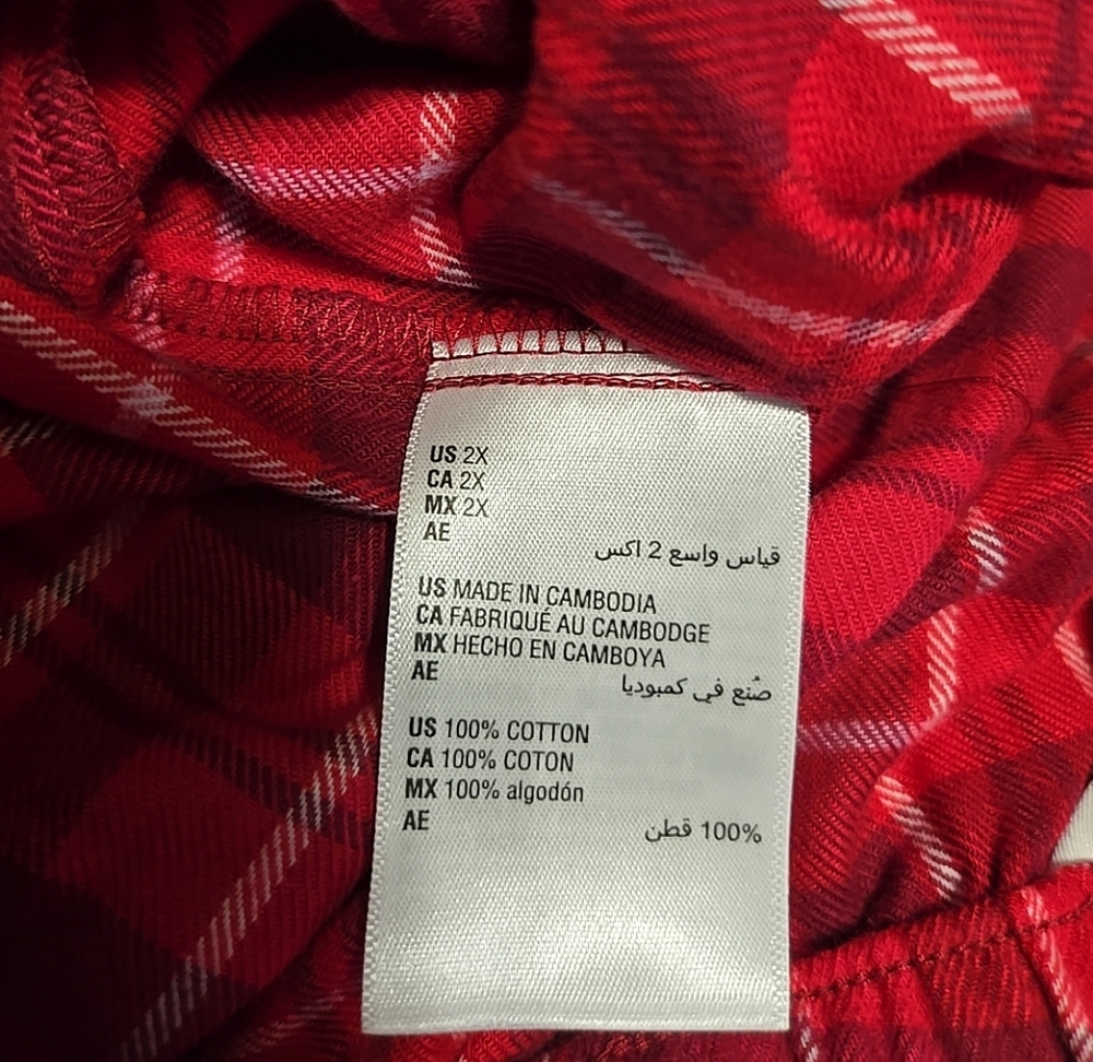 Charter Club Womens 100% Cotton Plus Size Pajama Set Plaid 2X Nwt - Picture 5 of 6